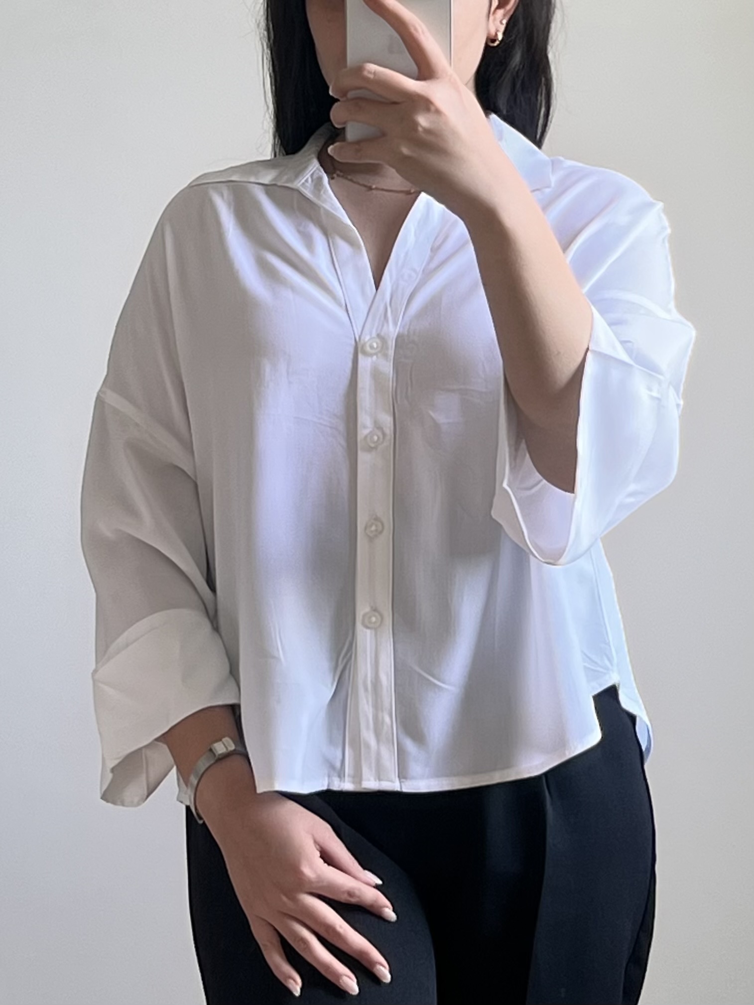 شومیز سفید ساده زنانه