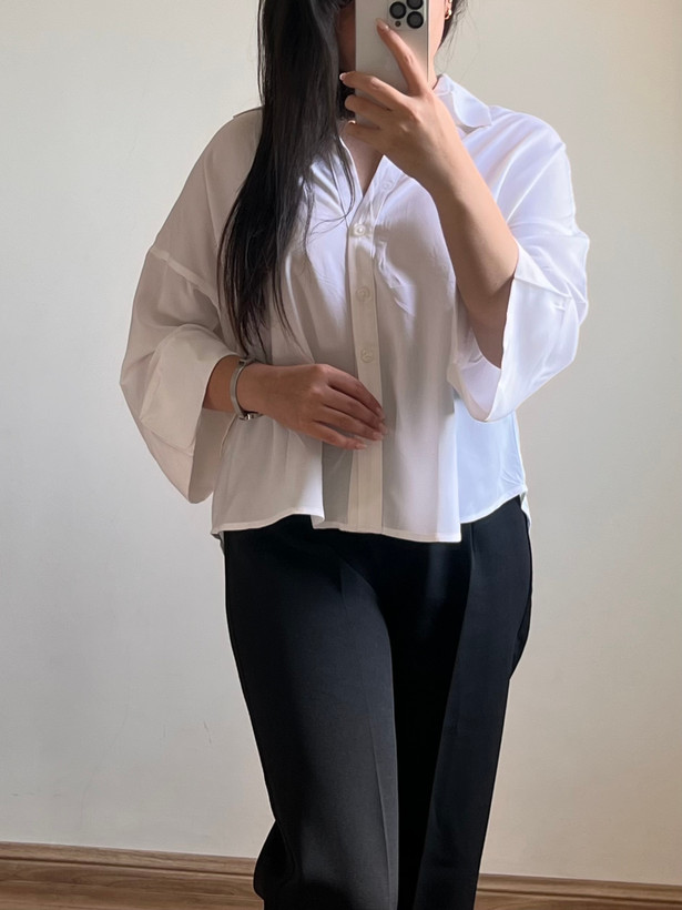 شومیز سفید ساده زنانه