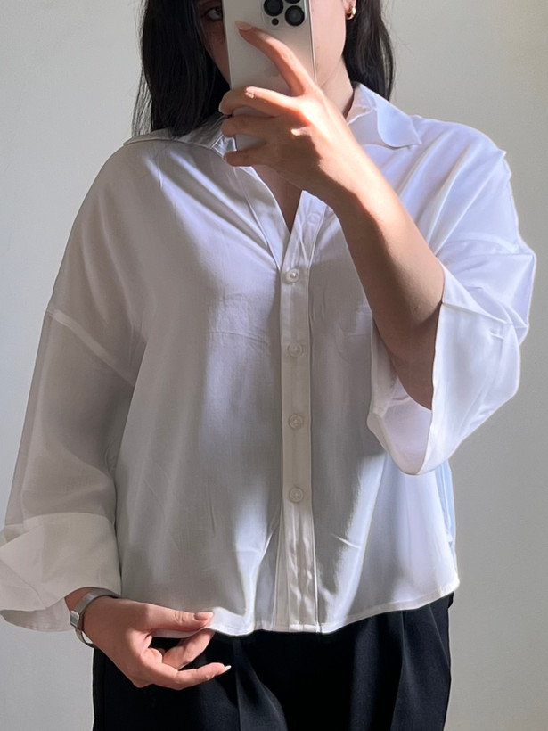شومیز سفید ساده زنانه
